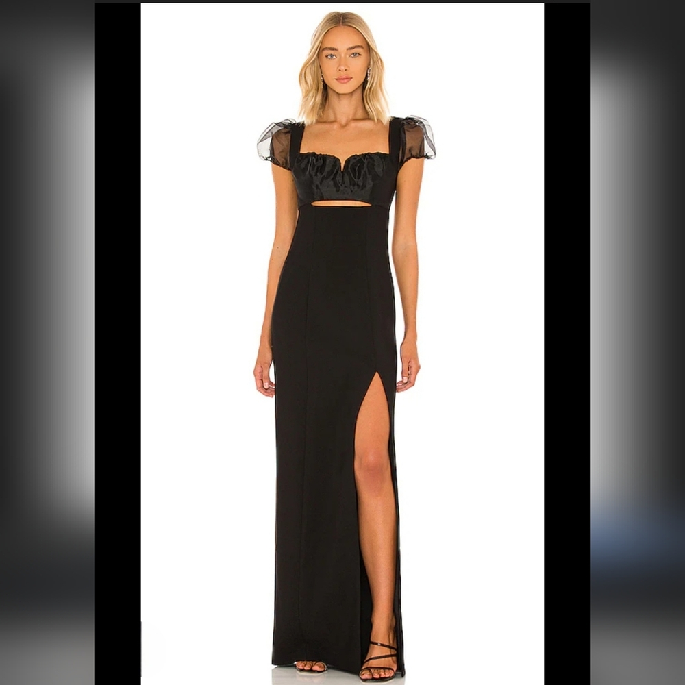 Likely Juilette Black Dress with Sheer Sleeves